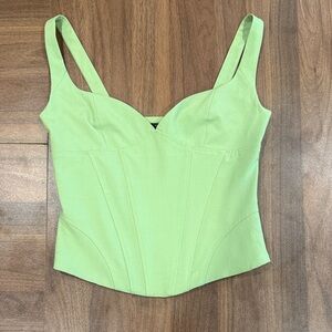 Zara Light Green Corset Crop Top